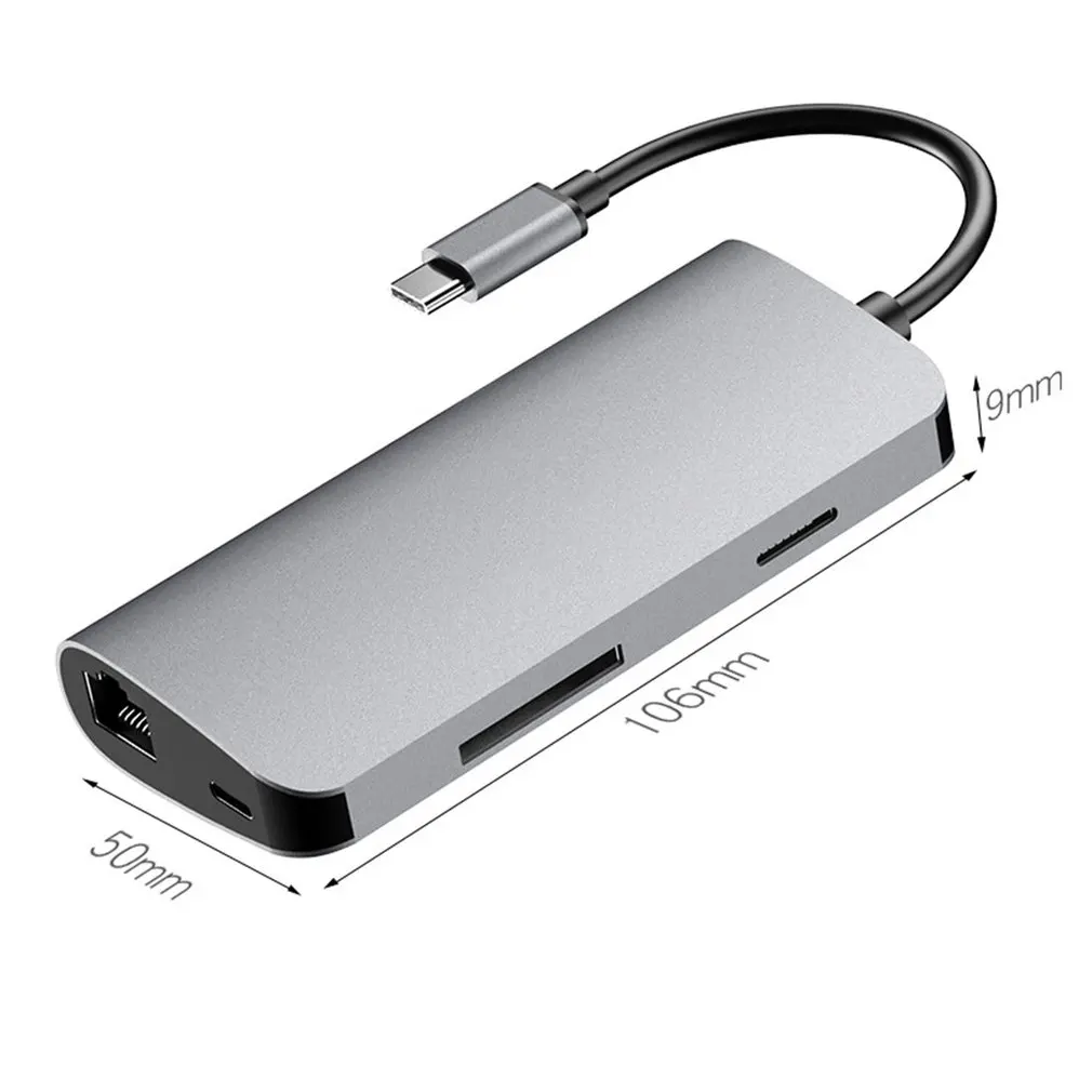 Док-станция с usb-gортом Alles-In-Een Usb-C Naar Hdmi Kaartlezer Rj45 Pd адаптер Voor Macbook samsung Galaxy S9/S8/S8+ концентратор type C