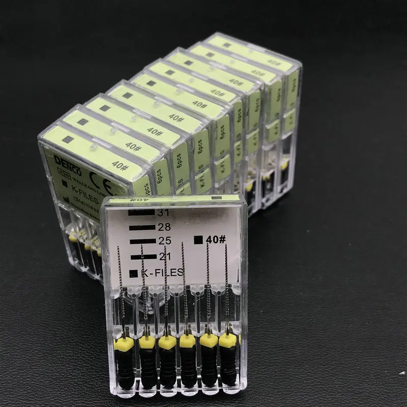 25mm K File No.40 10 коробок эндодонтического корневого канала K файлы(ручного использования) стоматологические к-файл/H-файл 21 мм/25mm31mm файлы эндодонтические инструменты стоматолога инструменты - Цвет: 25mm K File No.40