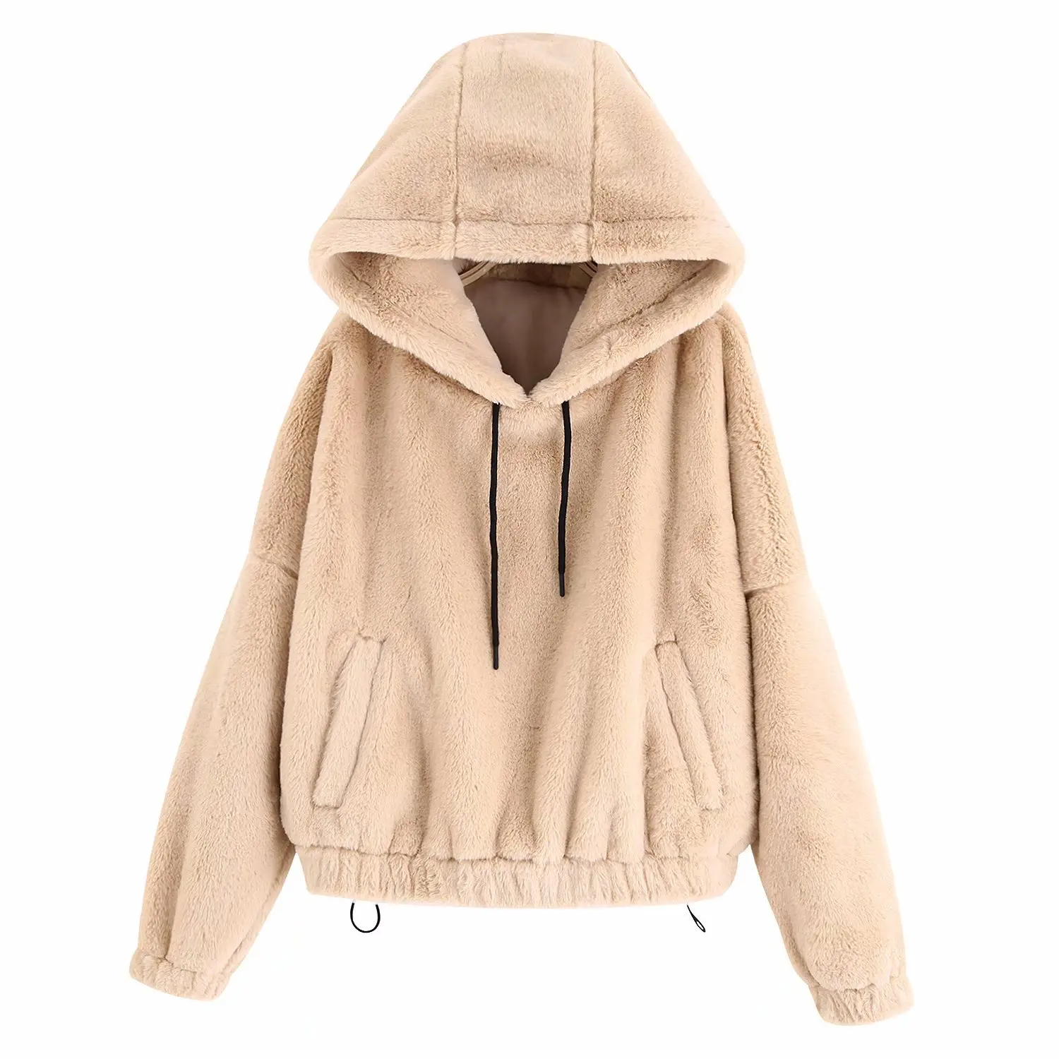 

Ph73 Coat Women's Autumn French Non-mainstream Fashion Solid Color Suede Daishu Pocket Hooded Jacket Coat