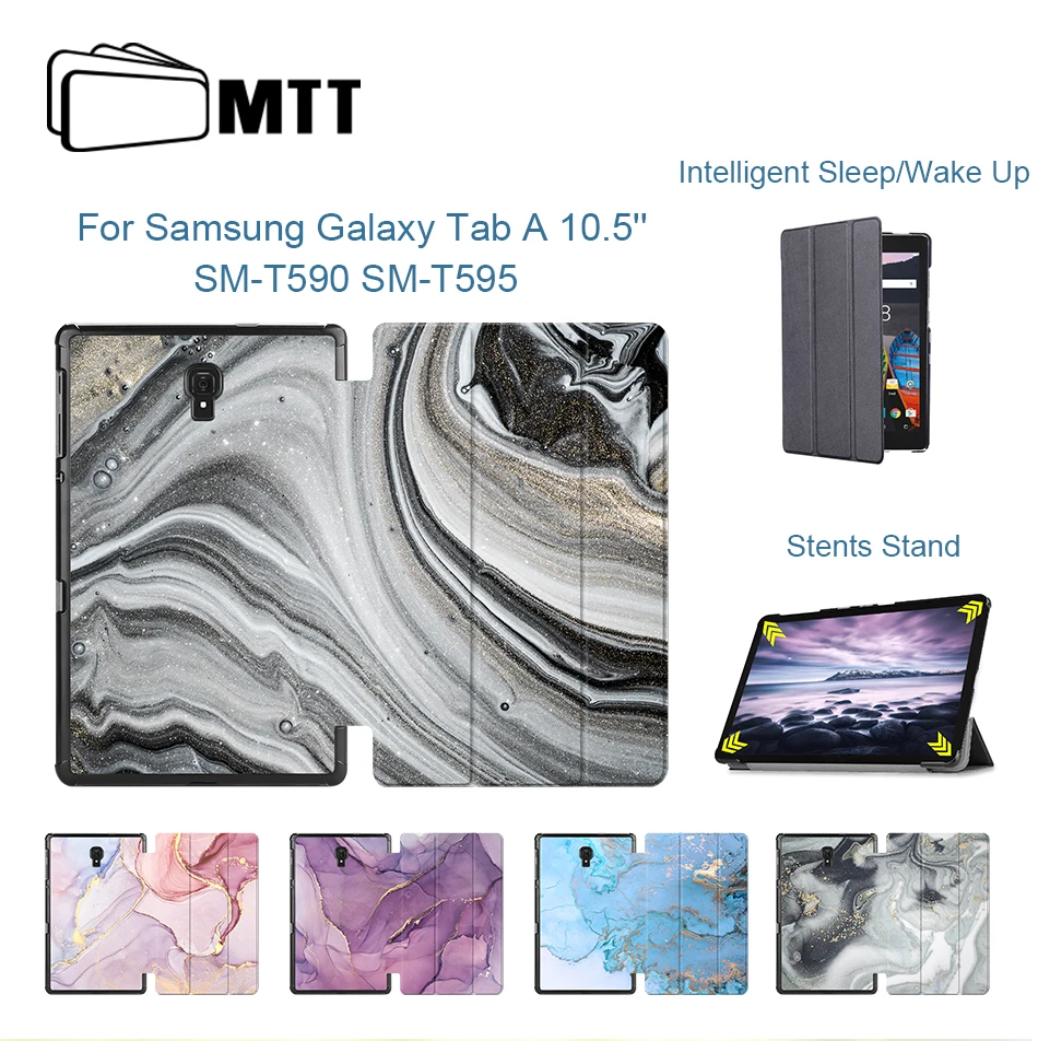 MTT чехол для samsung Galaxy Tab A, 10,5 дюймов, SM-T590, SM-T595, T590, T595, тонкий, из искусственной кожи, флип, умный чехол, мраморный чехол для планшета
