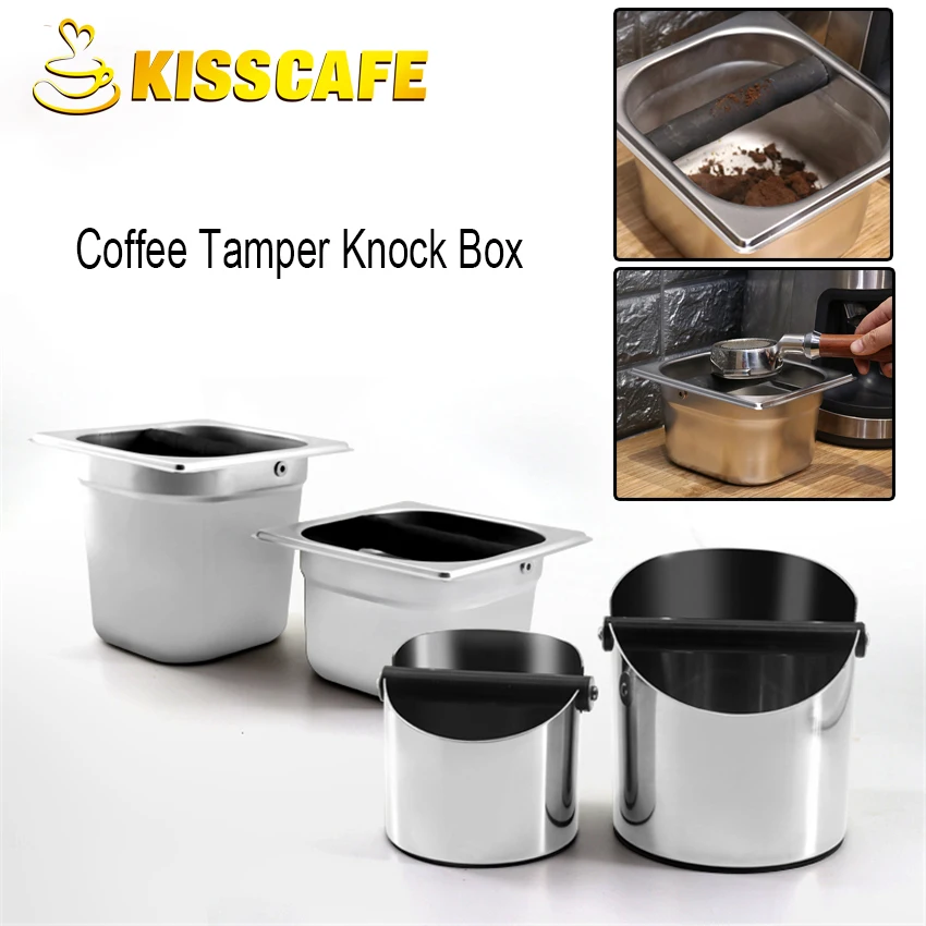 Stainless steeThicken Coffee Tamper Knock Box Deep Bent Design Coffee