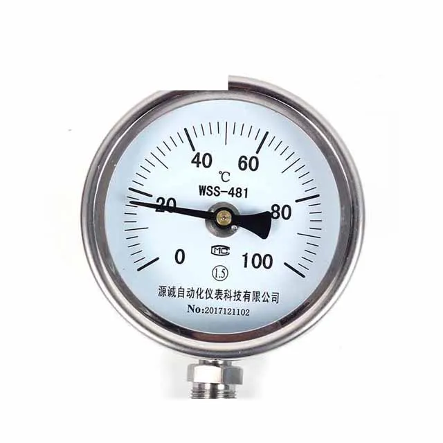 

A23-- 100MM Stainless Steel Metal Thermometer WSS-481 with High Precision and High Industrial Temperature Bimetal