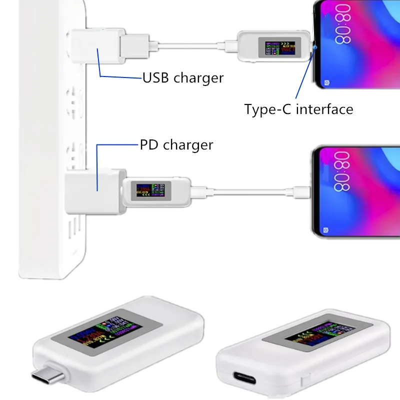 Многофункциональный тестер USB type-C разъем 0-5 А Ток 4-30 в разъем напряжения батарея Зарядка банк питания Тестер Скидка 40