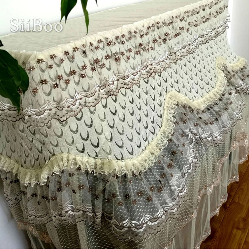 Luxury peacock floral embroidery lace upright piano cover dust proof two-seat stool cover hosse tabouret cache poussiere SP5308