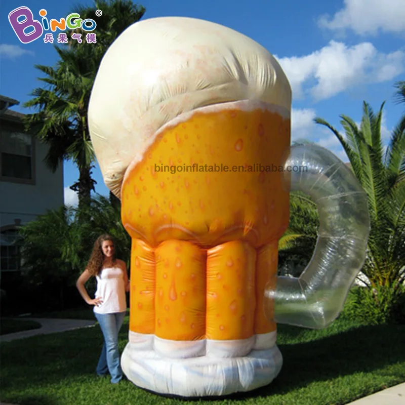 Free shipping 6mh inflatable beer mug for advertising decoration toy in party or bar / beer bottle printed LOGO for advertising