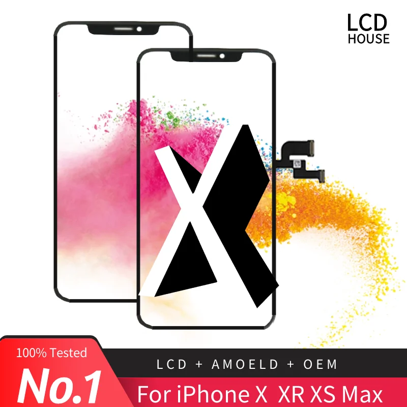 AAA для iPhone X XS Max XR 11 ЖК-дисплей на органических светодиодах 3D с цифрователем