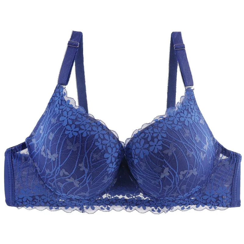 

Plus Size Sexy Lace Bras For Women Lingerie Push Up Brassiere D Cup Underwire Fashion Seamless Bralette Cotton Female Underwear