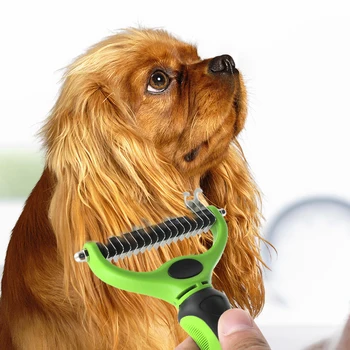 

Double-sided Pet Hair Removal Brush Pet Combs for Large Dogs Cats Stainle Steel Pet Dog Grooming Comb Hair Fur Shedding Remove