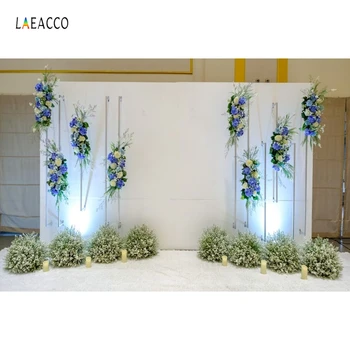 

Laeacco Wedding Flower Scene Photography Backgrounds Modren White Curtain Scene Bridal Photographic Backdrops for Photo Studio