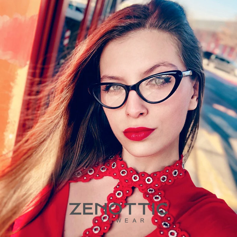 ZENOTTIC ретро очки по рецепту Женская оправа для очков ацетат винтажный анти синий