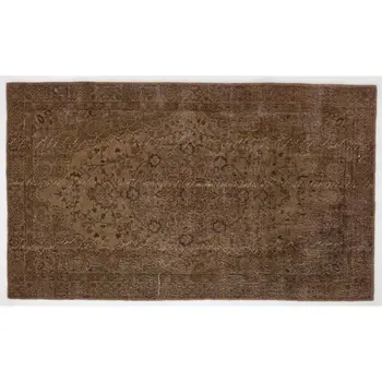 

Handmade Brown Vintage Overdyed Turkish Area Rug 150x255 Cm-4'11''X8'4''