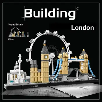

London Eye Bridge Big Ben same 21034 World Architecture Building Brick Children Education DIY Legoings Building Toys Boys Gift