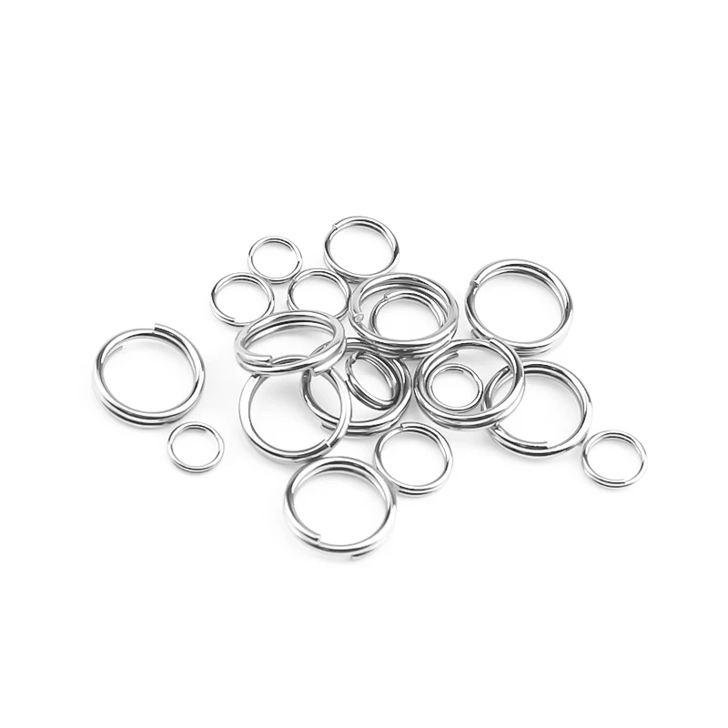 Semitree 100pcs Stainless Steel Split Rings Jump Ring Double Ring Connector for DIY Key Chains Jewelry Making Accessories 8mm
