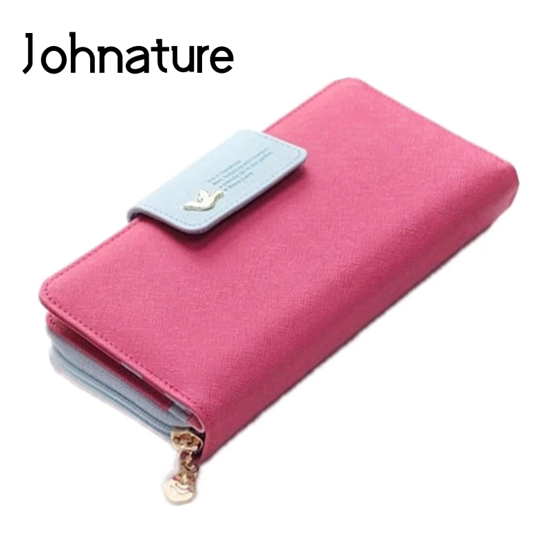 

Johnature Mobile Phone Bag 2019 New Women Wallet Card Holder Multi-function Womens Wallets And Purses Zipper&hasp 6 Colors Purse