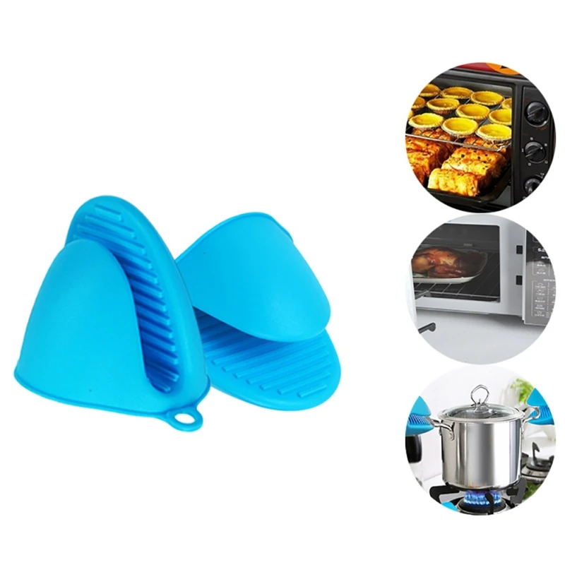 Silica gel heat kitchen anti scald clip insulation glove taking plate colourful oven microwave