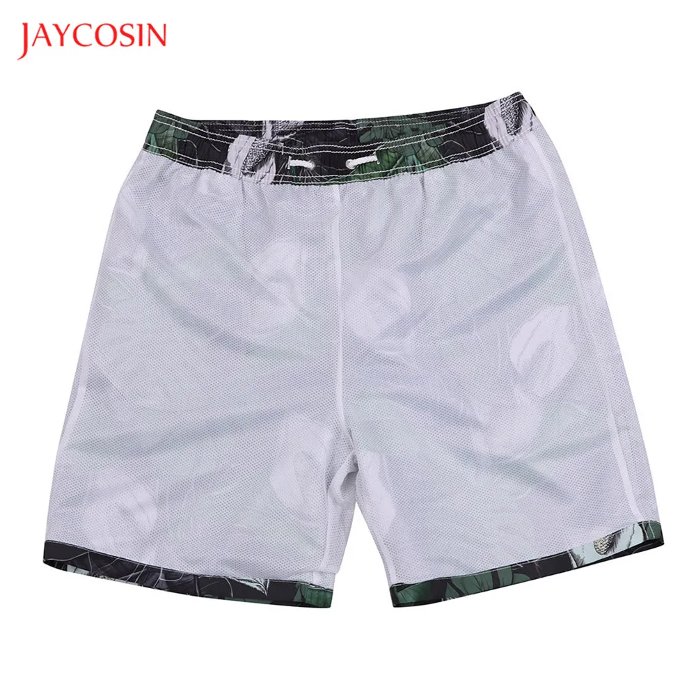 Jaycosin новые летние шорты с принтом в виде листьев, повседневный Быстросохнущий купальник для серфинга, свободные спортивные шорты с завязками, M-4XL, зеленый цвет