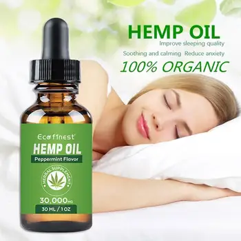 

Essential Oils 30000mg Organic Hemp Seed Extract Hemp Seed Oil Mint flavor Bio-active Drop For Pain Relief Reduce Sleep Anxiety