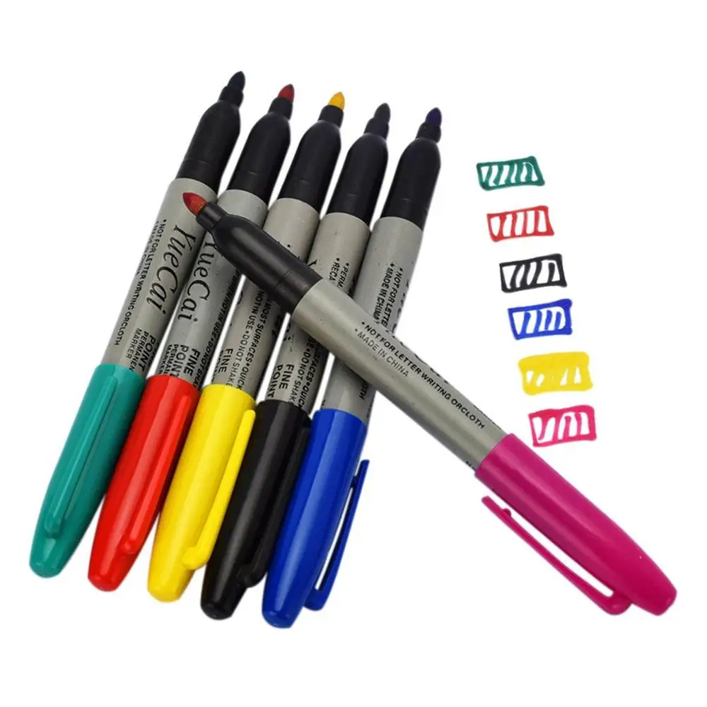 6pcs/set 6 Colors Tattoo Pen Permanent Markers Wonderful Ecofriendly