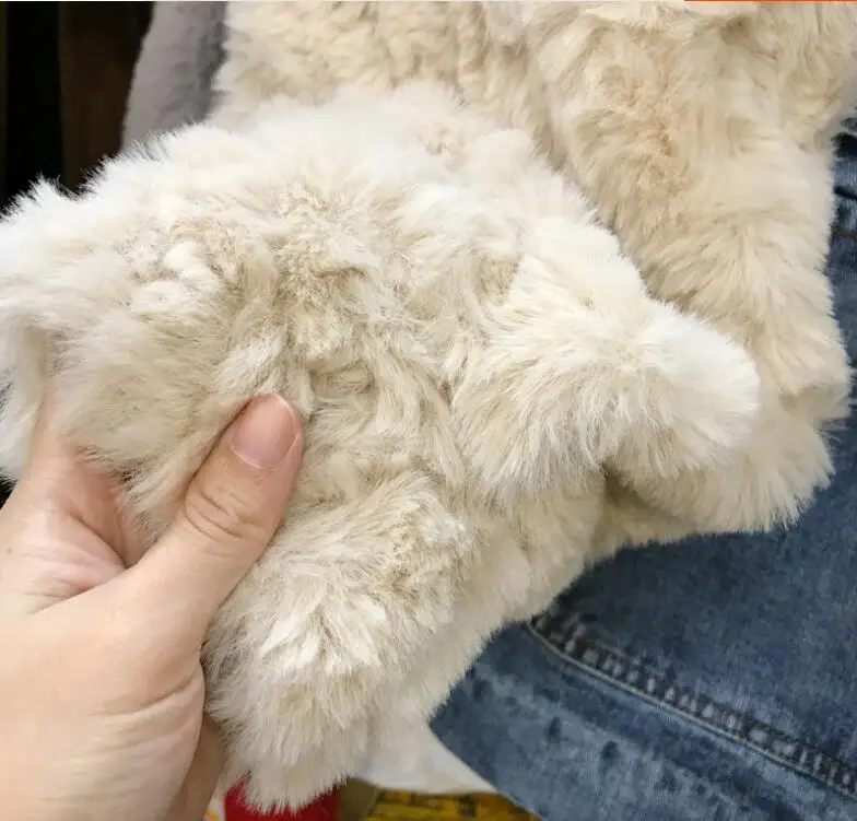 Новинка, зимнее Новое джинсовое пальто с искусственным кроличьим мехом и хлопковой подкладкой, теплая меховая куртка, Женская свободная утолщенная джинсовая куртка, верхняя одежда