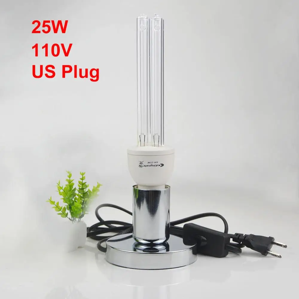 25W 110V US Plug UVC кварцевый обеззараживающий ультрафиолетовый светильник E27 220V 110V ультрафиолетовая трубчатая лампа дезинфекция ультрафиолетовое освещение для бактериальной клещей для ванной комнаты - Мощность в ваттах: 25W 110V US Plug