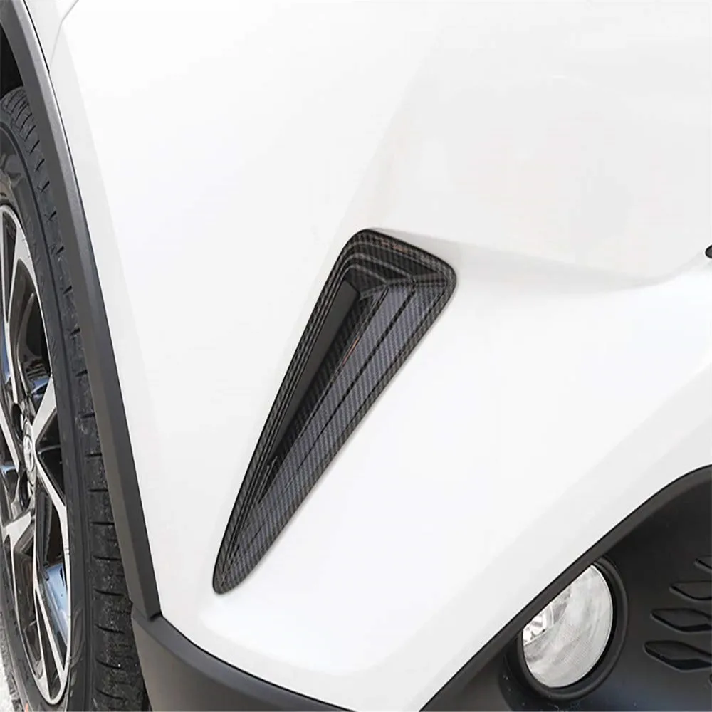 Carbon Fiber Front Bumper Grill Trim Air Vent Grille Cover Bezels Decor Exterior Accessorie For Toyota C-HR CHR 2016 2017 2018 Carbon Fiber Front Bumper Grill Trim Air Vent Grille Cover Bezels Decor Exterior Accessorie For Toyota C-HR CHR 2016 2017 2018