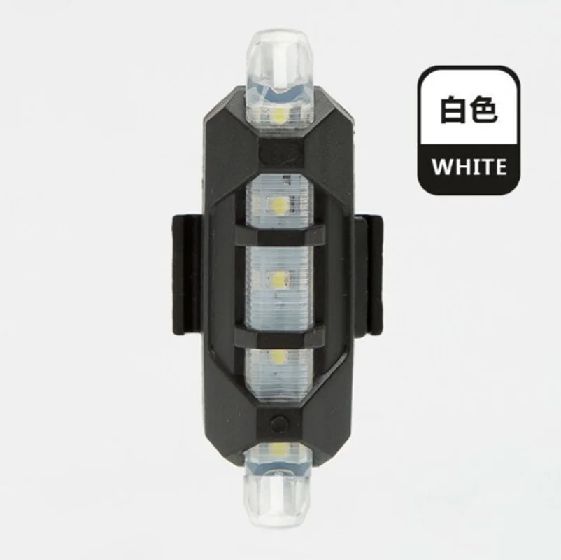white Перезаряжаемый USB светодиодный велосипедный задний светильник MTB Предупреждение о безопасности, велосипедный передний задний светильник, велосипедный фонарь, мигающий светильник, велосипедный головной светильник - Цвет: white