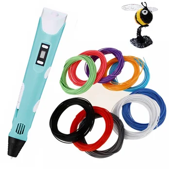 

3D Printer Pen 3D Pen with 1.75mm PLA Filaments & Copy Board 3D Printing Pen Drawing Pens Shockproof Holder 4 Colors