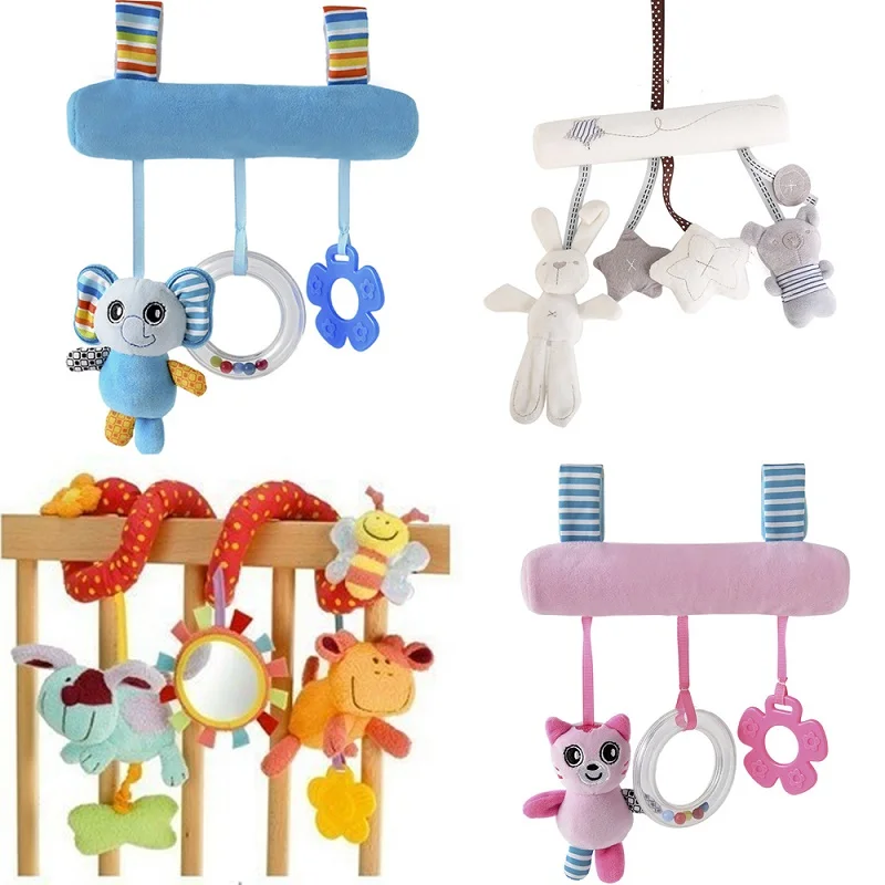 LOOZYKIT Soft Infant Crib Bed Stroller Toy Spiral Baby Toys For Newborns Car Seat Educational Rattle Baby Plush Education Toys