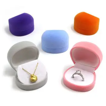 

Lady Jewelry Simple Round Display Box Women Necklace Ring Earrings Case F3MD
