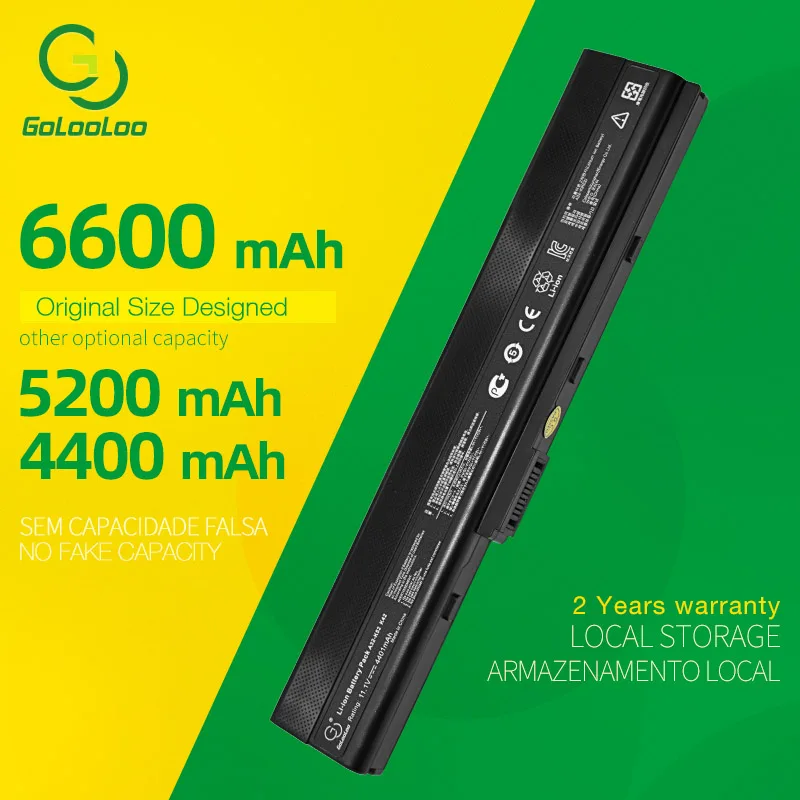 6600mAh New Laptop Battery For Asus A31-K52 A32-K52 A42 A41-K52 K52J K52DR K62 K62F K62JR K52JE K52JK K52JR K52N K52D K52DE K52F |