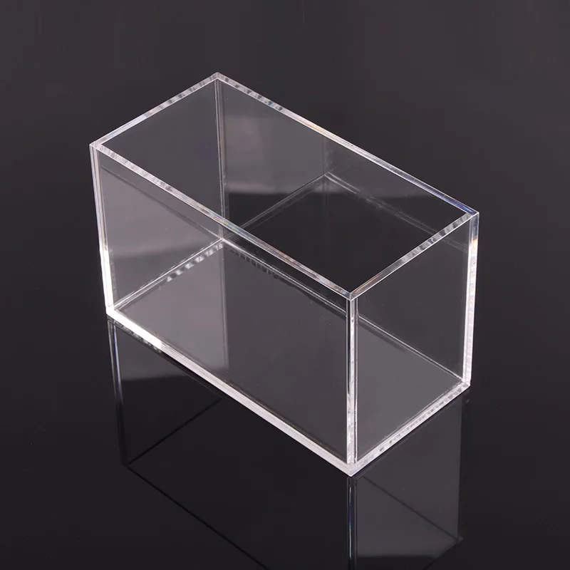 Transparent Clear Acrylic Aquarium No Lid Fish Tank Showcase Display Box Hood Household Organizer
