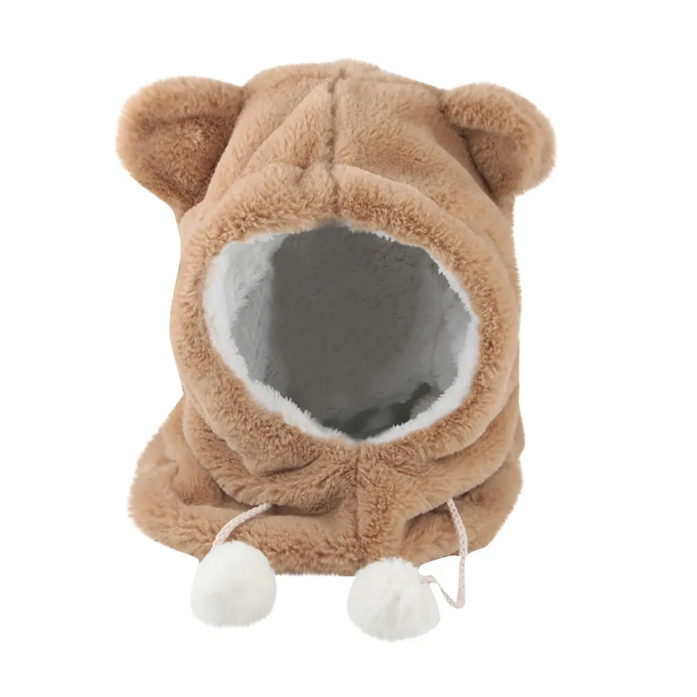 ARLONEET Baby Hat Girls Boys Cotton Scarf 2 In 1 Leopard Print Scarf Cartoon Ear Warm Cap Baby Beanie Caps Baby Winter Warm Hats - Цвет: Золотой