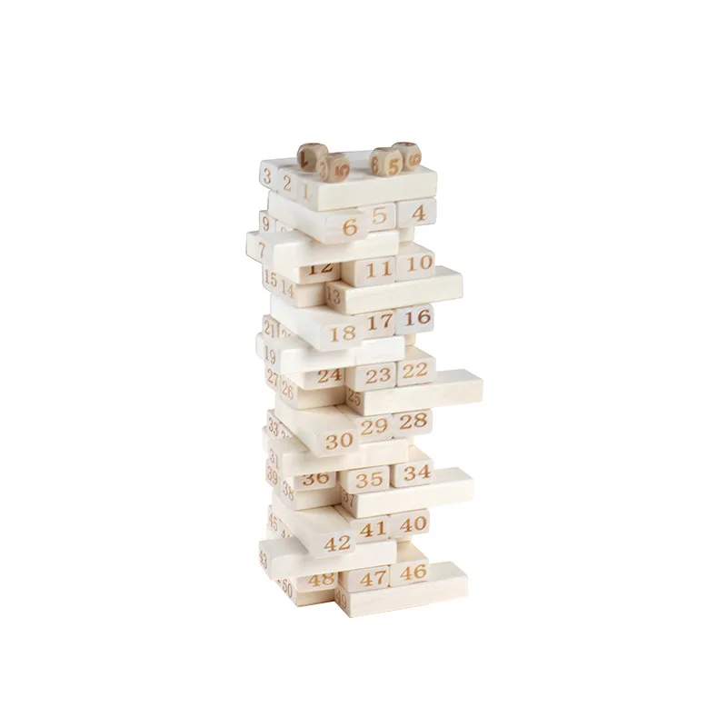 

Wooden Educational Toys with Numbers 51 Grain Stack-up Large Size Building Blocks Bricks Pro Creative Jenga Tabletop Game