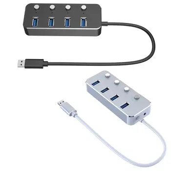 

3.0 Hub Super Speed 4 Ports External Micro-USB Hub Splitter Portable for Apple Air Laptop PC Tablet Hub