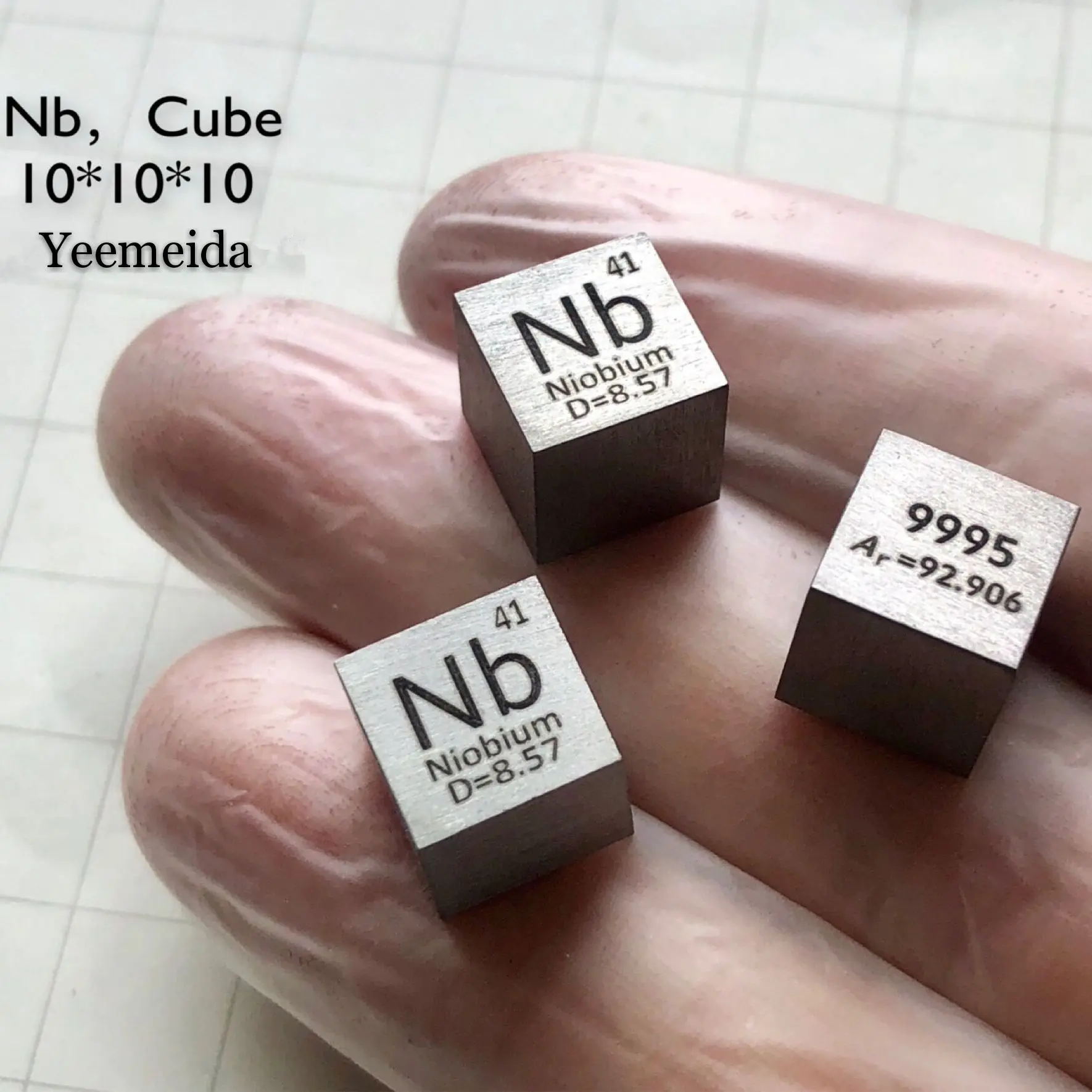 1PCS Niobium (Nb ) 10 мм Плотность куб ванадий ниобий тантал молибден хром Вольфрам Титан Цирконий гафний 99.95 - Цвет: 1PCS Niobium (Nb )