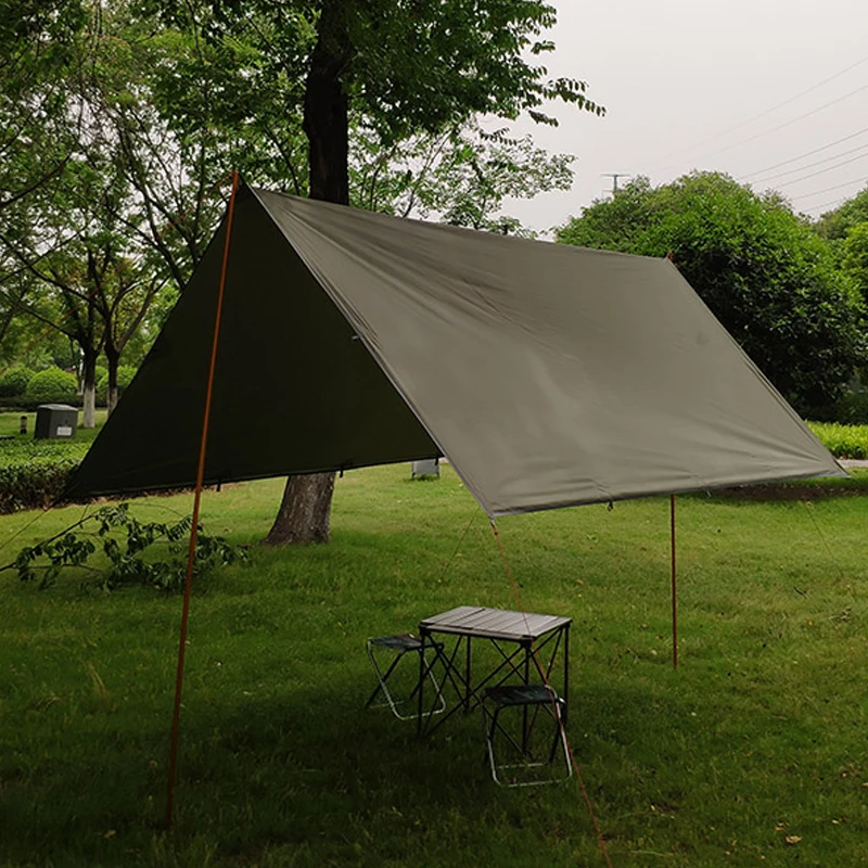 ASTA GEAR 야외 캠핑용 방수포, 초경량 서바이벌 실버 코팅, 차양 차양, 방수 비치 텐트, 3*3m, 4*4m 