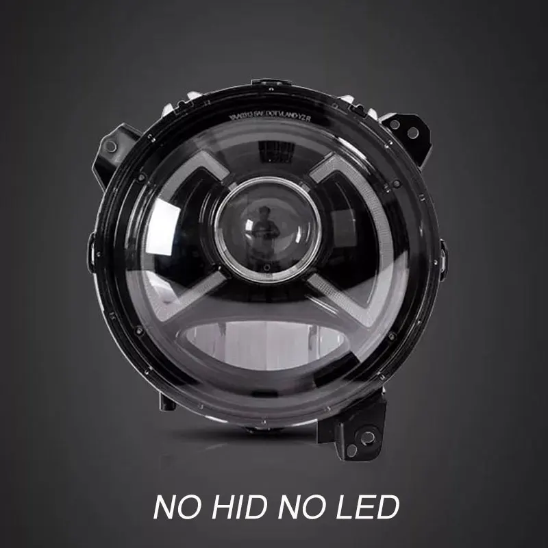 No LED no HID Автомобильный Стильный чехол на голову для Jeep Wrangler, фара,, фары Wrangler, светодиодный фонарь, DRL, двойной луч, би-ксенон, HID - Цвет: No LED no HID