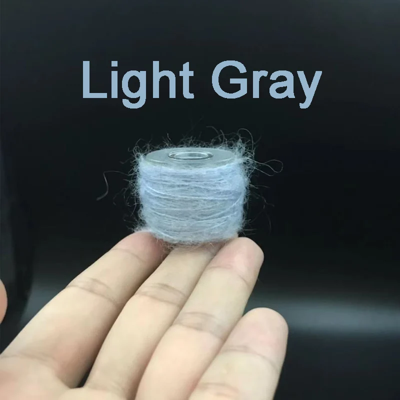 Light Gray Созерцатель 12 цветов пиявка мохеровая пряжа caddis nymph тело скрученный Ангорский волос завязывание мушек нить стримеры рыболовные материалы - Цвет: Light Gray