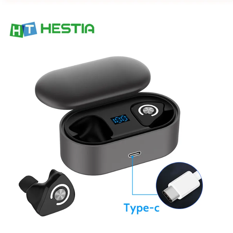 Type c 5 0 Earphones Bluetooth Earphone Wireless Earphone TWS Headset Stereo Earbuds Sport Bloototh LED Display With Mic