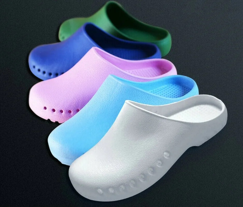 

Summer Medical Nursing Nurse Comfortable Lightweight Slip-Resistant Clogs Waterproof Hard-wearing Shlip-on Shoes Breathable
