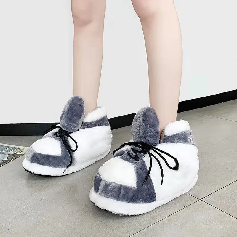 Кроссовки Soleslip мужские и женские большие размеры плюшевые шлепанцы сланцы