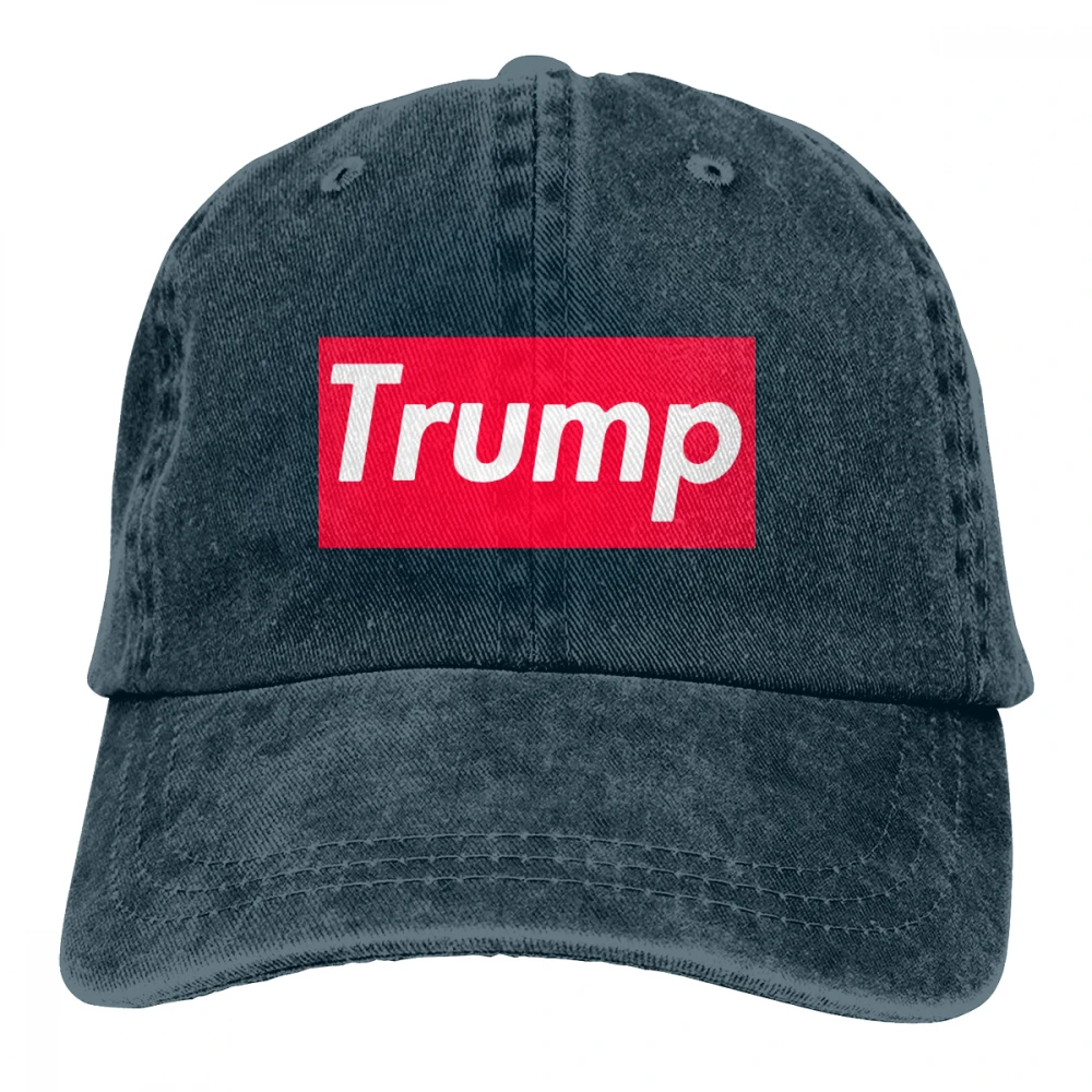 Trump красная коробка стиль Casquette черный унисекс Мужские Женские джинсовые бейсболка с ремешком кепки Регулируемый Гольф папа шляпа