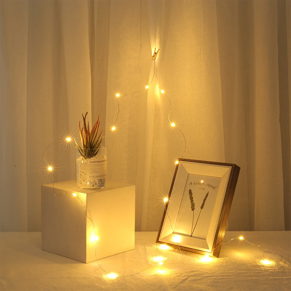 2 м 20LED на батарейках, для улицы, для дома, вечерние, свадебные, подвесные гирлянды, набор, зажим для фото, для дома, спальни, цепи, настенные