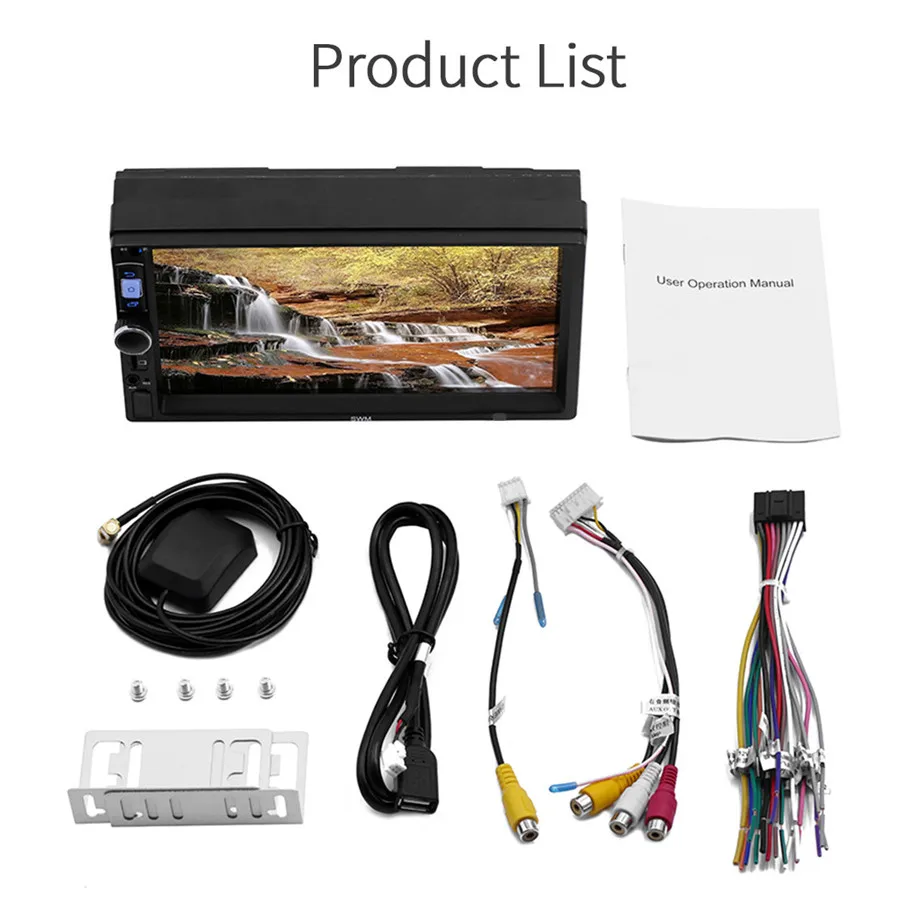 7 дюймов 2 DIN Android 8,1 автомобильный MP5 плеер bluetooth wifi gps навигация FM Радио 1G+ 16G сенсорный экран