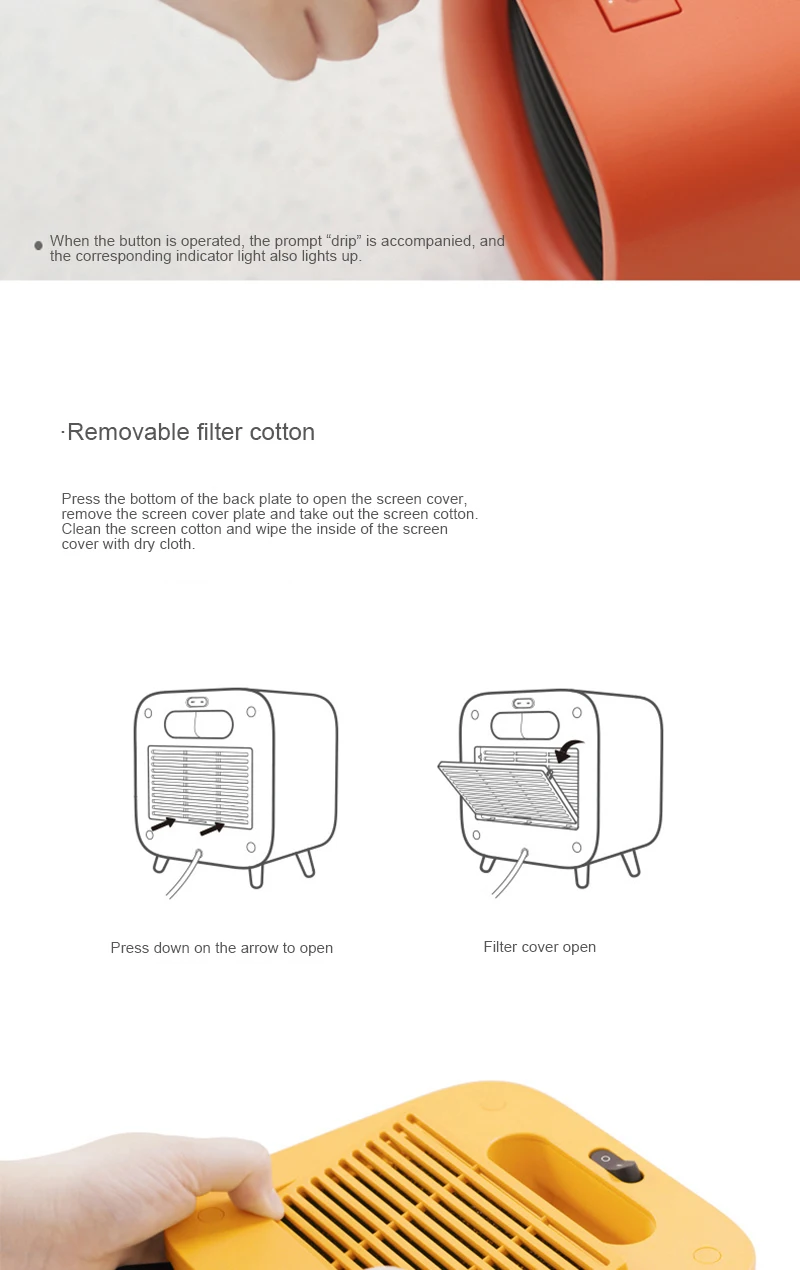 Kbxstart Smart Heater Office Desktop Portable Two-speed Adjustment Warmer Dormitory Home Winter Warm Foot Hand 220V 800W