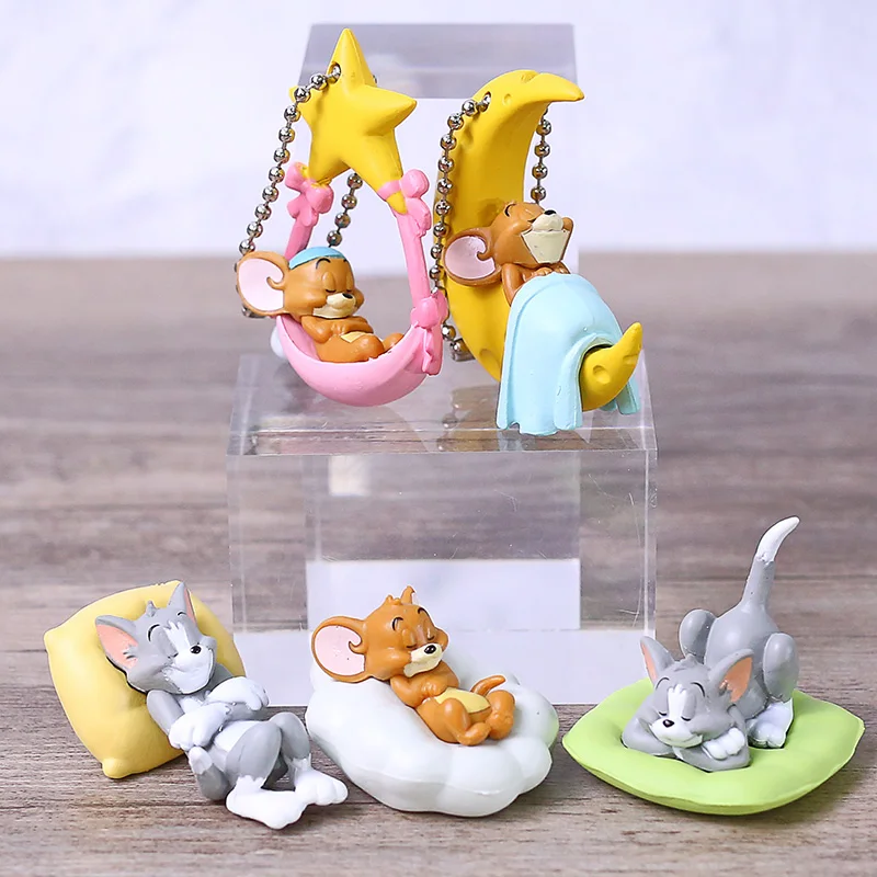 

Tom and Jerry Cat & Mouse Cartoon PVC Figures Toys Pendants Gift for Kids 5pcs/set