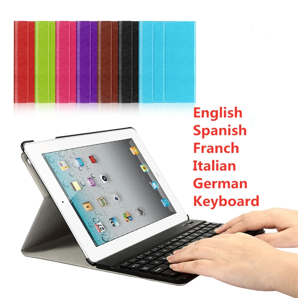 

For iPad 2/3/4 9.7 Keyboard Case Smart Cover Foldable Case for A1395 A1396 A1397 A1416 A1430 A1403 A1458 A1459 A1460
