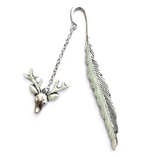 Голова оленя наклейка-закладка Read Maker Закладка-перо светящийся светится в темноте маркеры книг