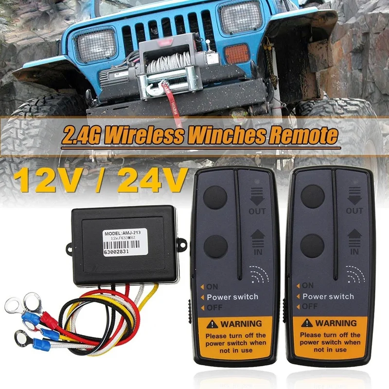 1 Set 12V/24V 50M Digital Wireless Winches Remote Control Recovery Kit Twin Handset ATV Truck 120W 100Ft | - Цена: 1 214,18 руб.