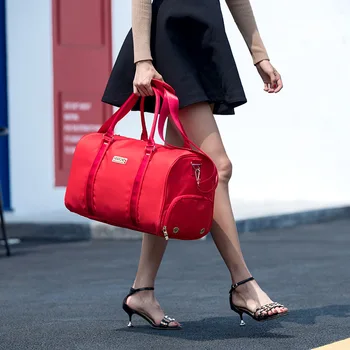 

Korean Outdoor Sports Bag Gym Fitness Bag Women Men Large Capacity Travel Luggage Bag Independent Shoes Compartment SGC012